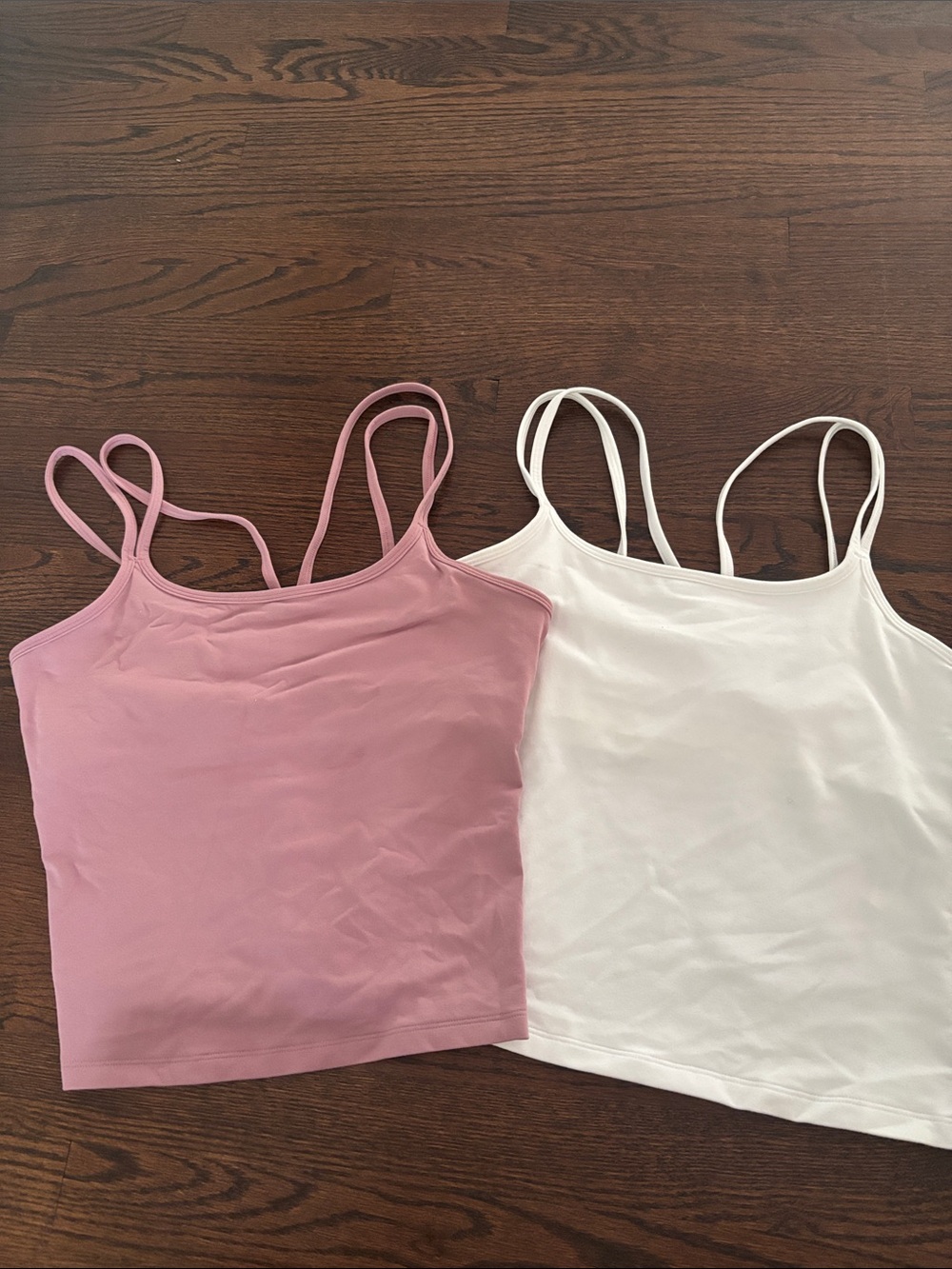 Under Armour Double-Strap Tank Tops - Pink & White- two tops